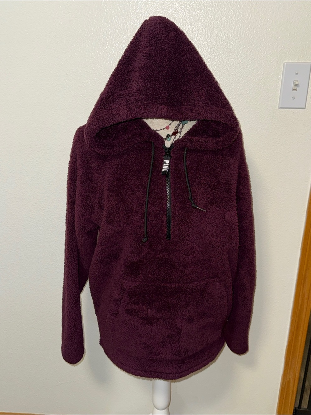 PINK Victoria's Secret Teddy Bear Hoodie size Small
